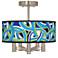 Deco Curves Ava 5-Light Nickel Ceiling Light