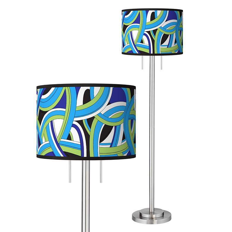 Image 1 Deco Curves Giclee Brushed Nickel Garth Floor Lamp