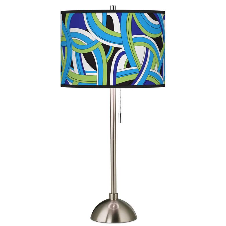 Image 1 Deco Curves Giclee Brushed Nickel Table Lamp