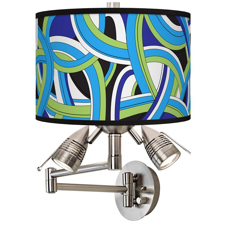 Image 1 Deco Curves Giclee Plug-In Swing Arm Wall Lamp