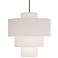 Deco Deluxe White Linen 21" Wide Pendant Light