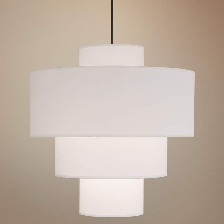 Image 1 Deco Deluxe White Linen 21" Wide Pendant Light