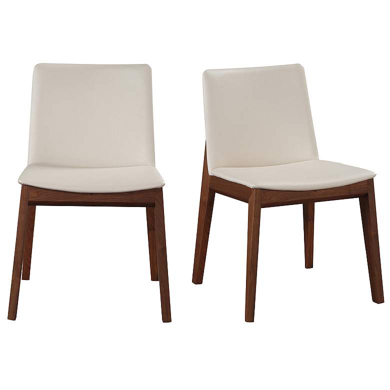 Image 1 Deco Dining Chair Cream White PVC - Set Of Two
