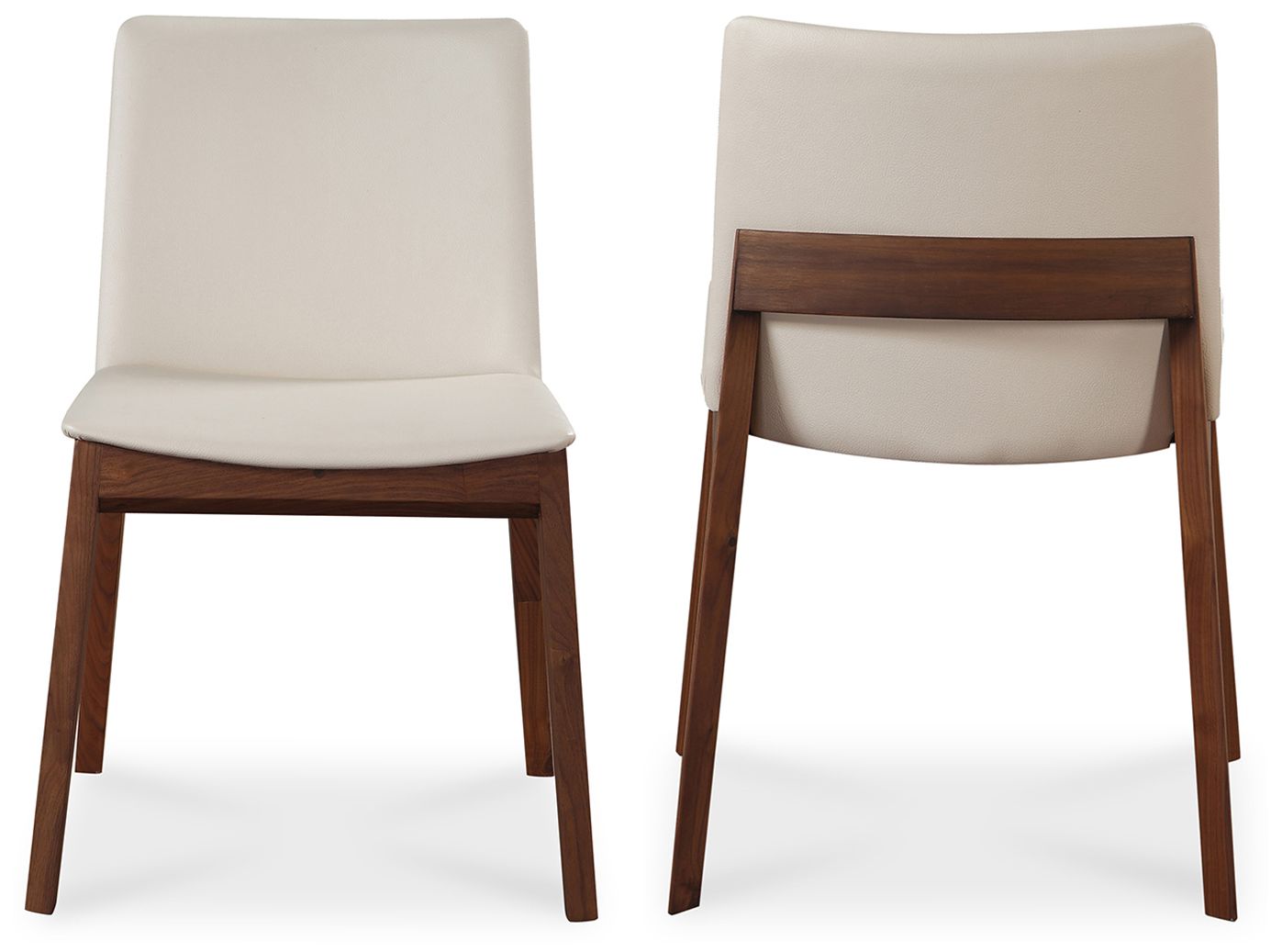 Deco Dining Chair Cream White PVC - Set Of Two