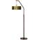 Deco Lines Gold Metallic Bronze Downbridge Arc Floor Lamp