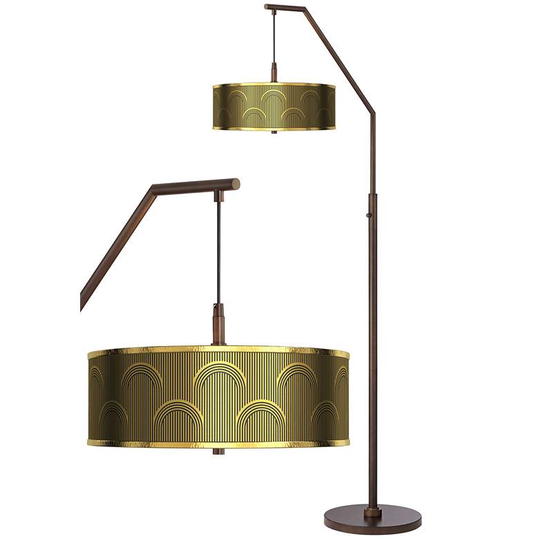 Image 1 Deco Lines Gold Metallic Bronze Downbridge Arc Floor Lamp