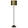 Deco Lines Gold Metallic Giclee Glow Bronze Club Floor Lamp