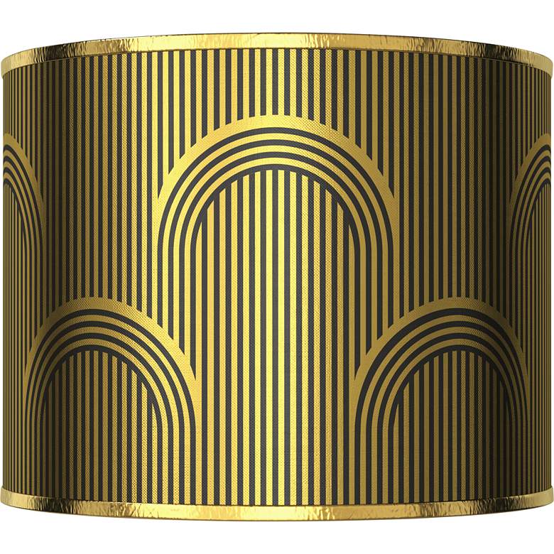 Image 1 Deco Lines Gold Metallic Giclee Lamp Shade 14x14x11 (Spider)
