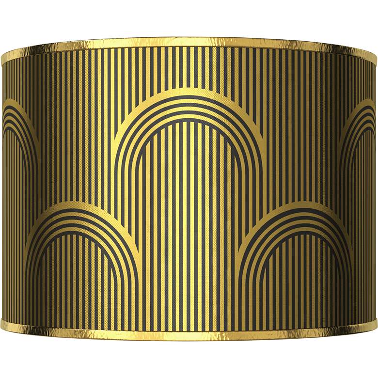 Image 1 Deco Lines Gold Metallic Giclee Lamp Shade 15.5x15.5x11 (Spider)