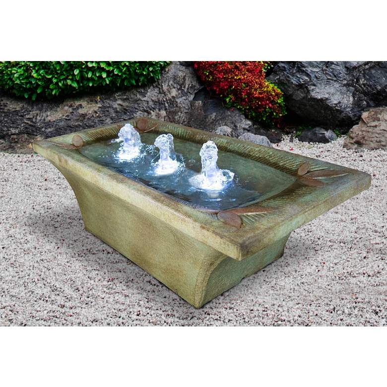 Image 1 Deco Motif 13" High Relic Hi-Tone LED Outdoor Fountain