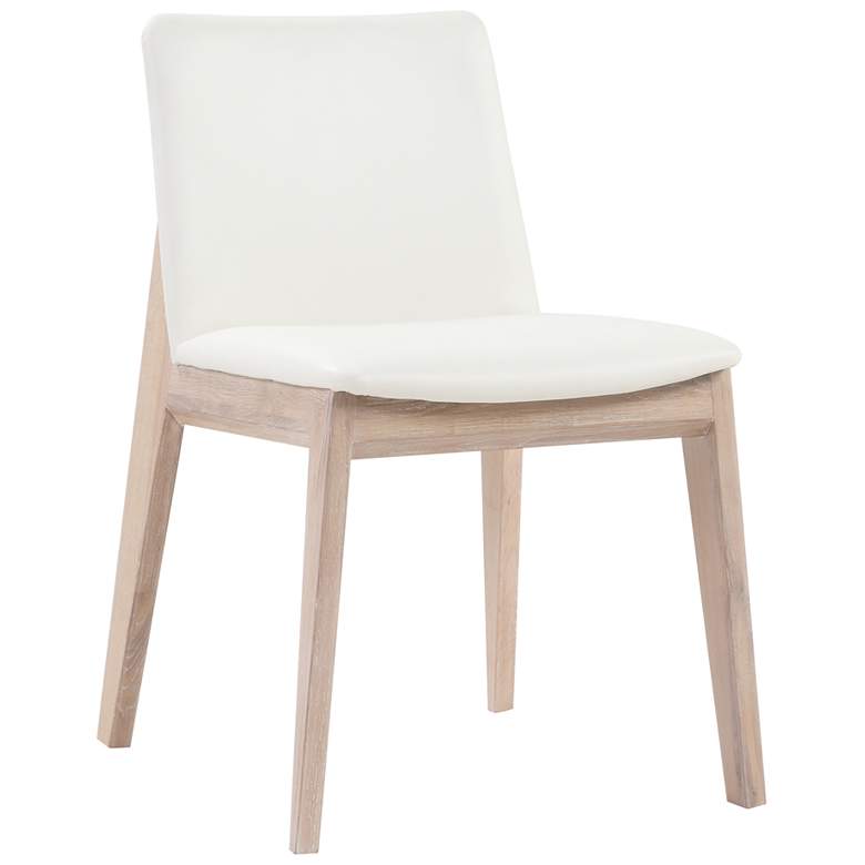 Image 5 Deco Oak Dining Chair Cream White PVC - Set Of Two more views