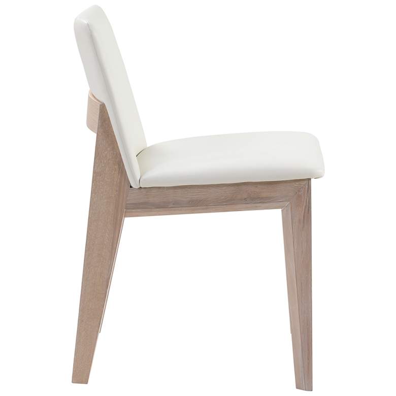 Image 6 Deco Oak Dining Chair Cream White PVC - Set Of Two more views