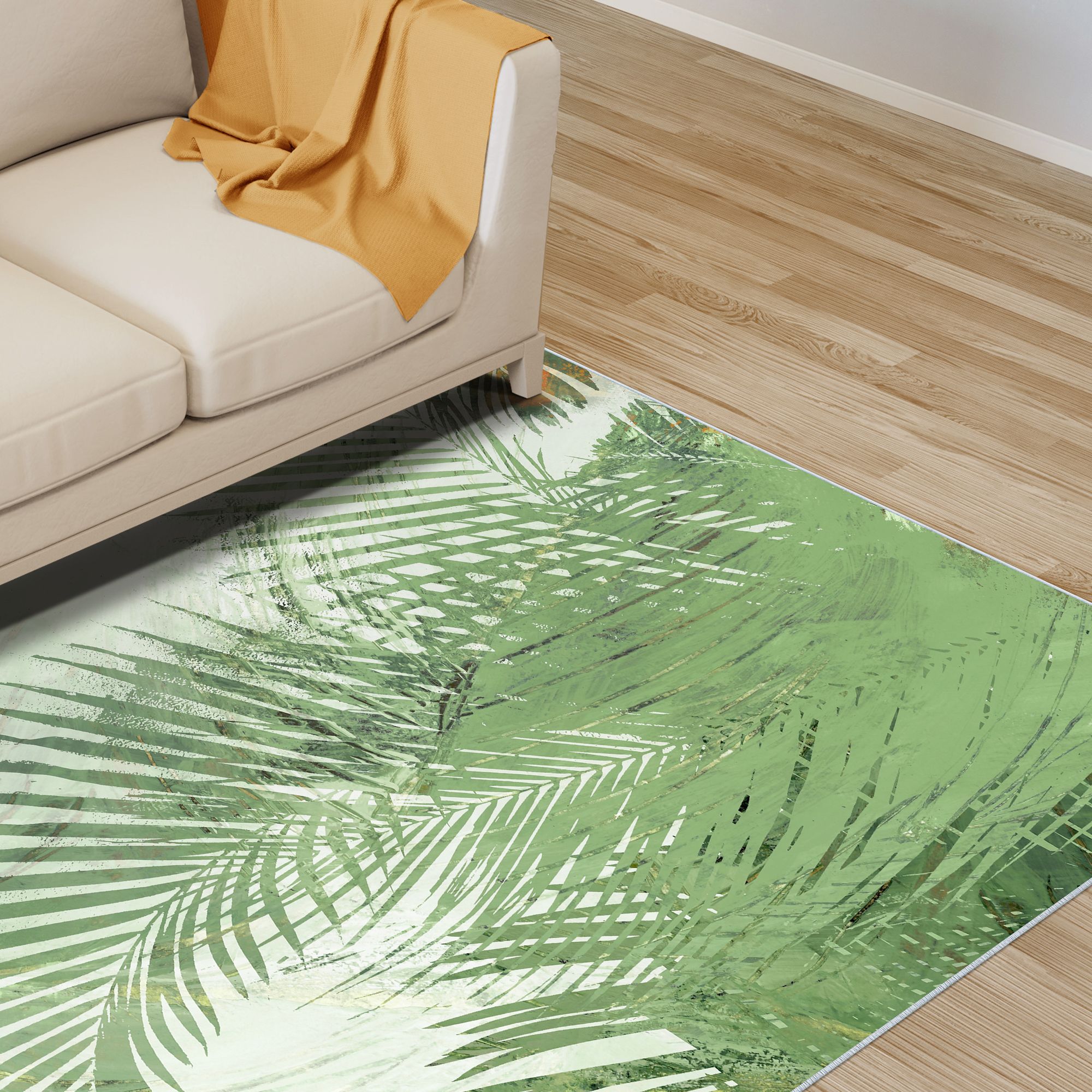 Image 5 Deco Organic Bouquet I Washable Leaf Art Area Rug size 5'x8' more views