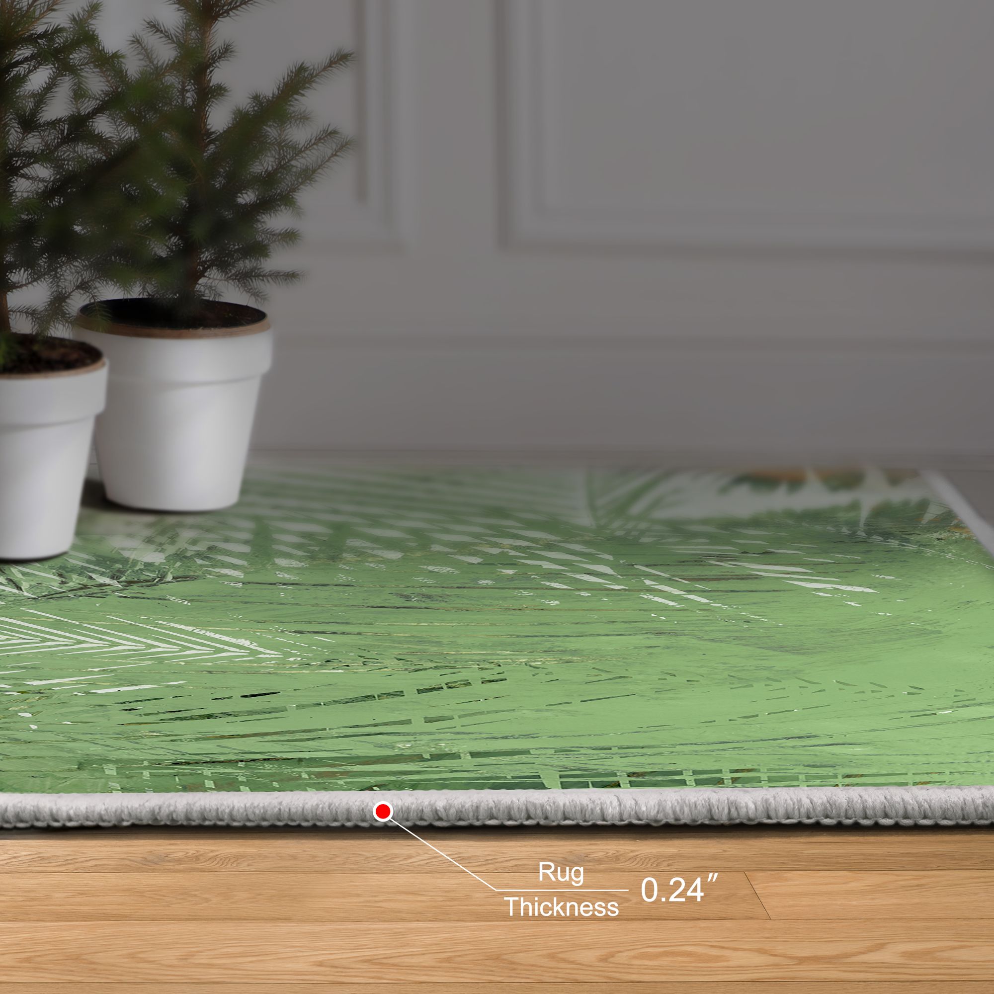 Image 6 Deco Organic Bouquet I Washable Leaf Art Area Rug size 5'x8' more views