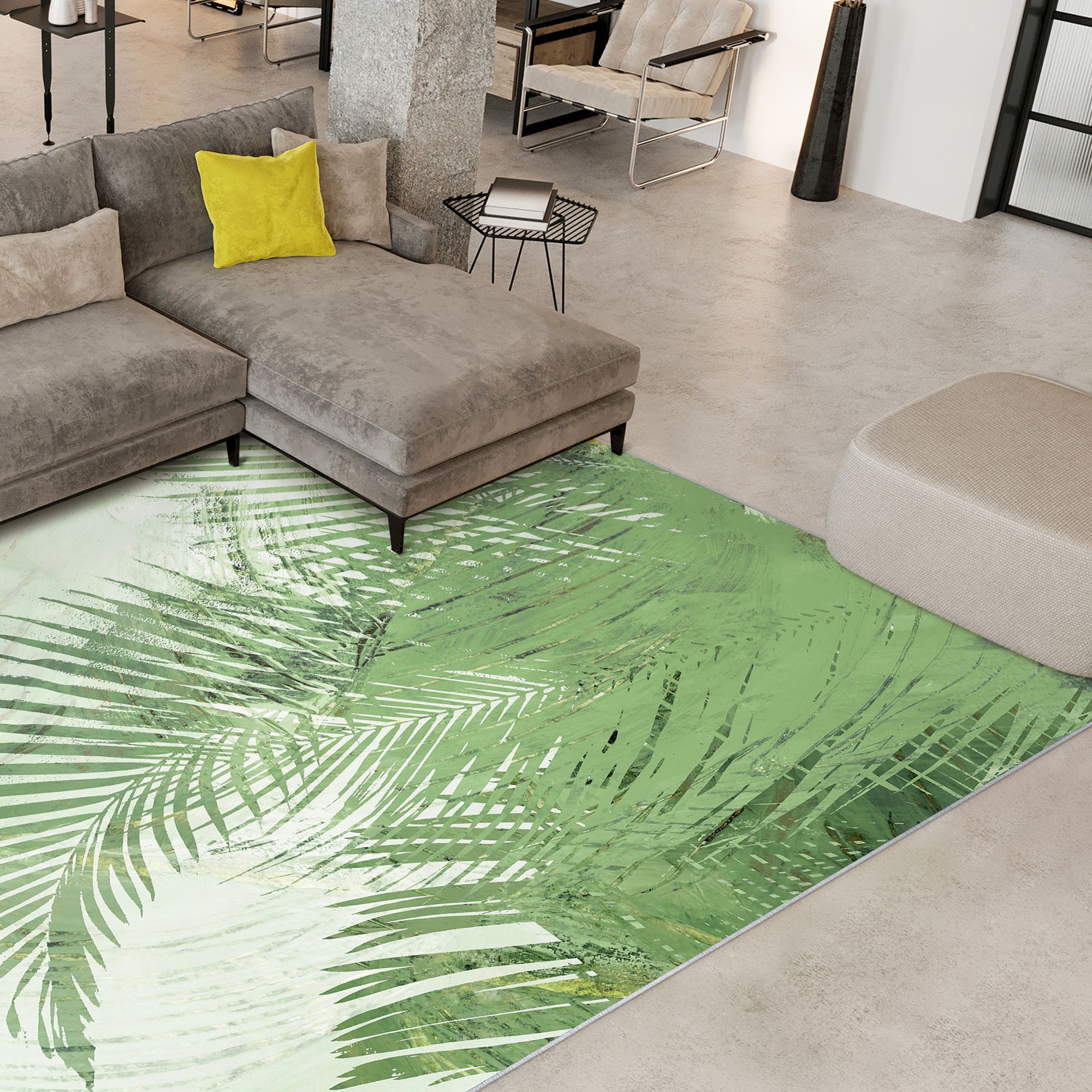 Image 5 Deco Organic Bouquet I Washable Leaf Art Area Rug size 8'x10' more views