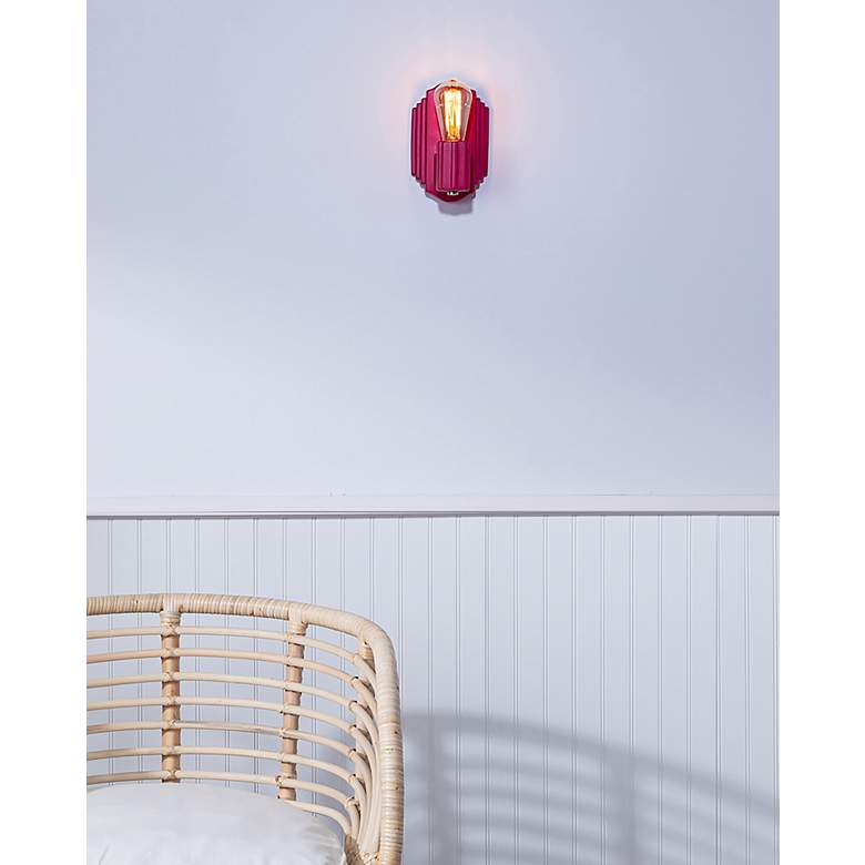 Image 6 Deco Rectangle Sconce - Cerise - BN more views