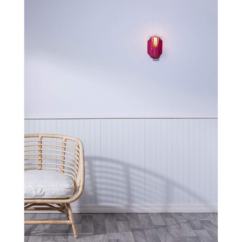 Image 6 Deco Rectangle Sconce - Cerise - PB more views