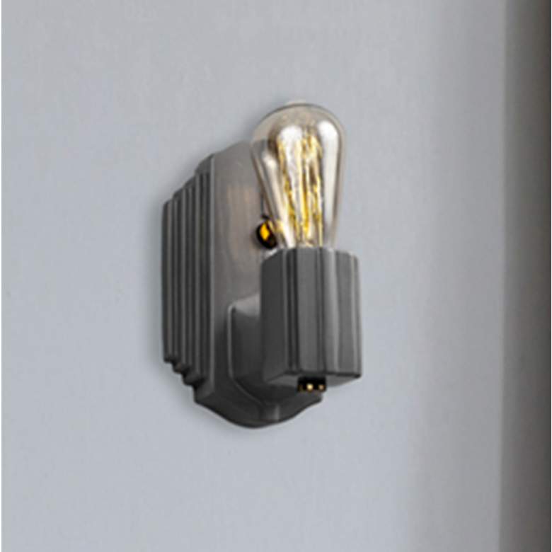 Image 1 Deco Rectangle Sconce - Gloss Grey - PB