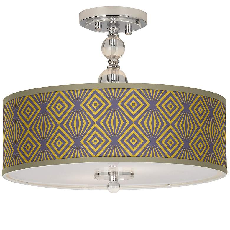 Image 1 Deco Revival Giclee 16 inch Wide Semi-Flush Ceiling Light