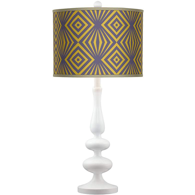 Image 1 Deco Revival Giclee Paley White Table Lamp