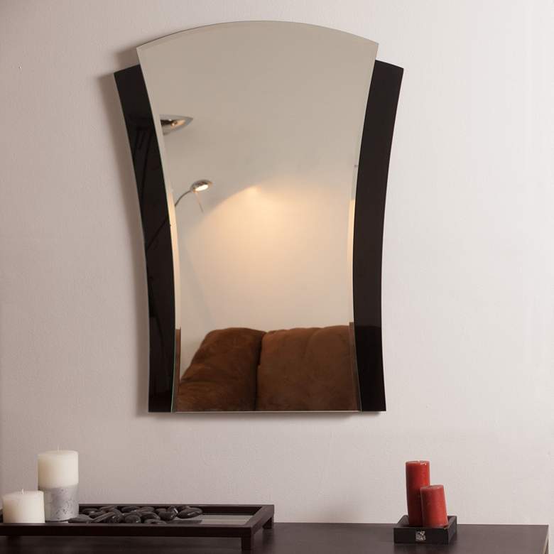 Image 2 Deco Smoke 23 1/2 inch x 31 1/2 inch Frameless Wall Mirror