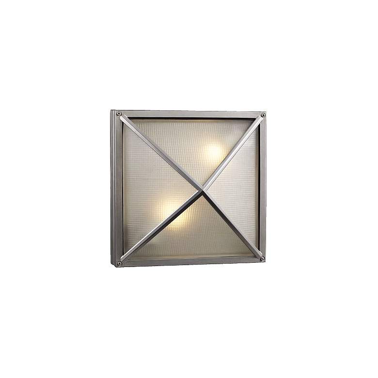 Image 1 Deco Square Silver 12 1/2 inch Wide Outdoor Wall Light