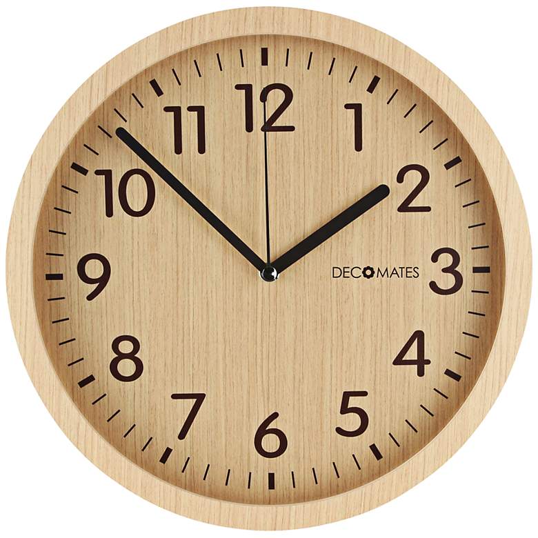 Image 1 Decomates Modern 12 inch Round Wooden Wall Clock