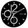Decomates Sharp Black Shimmer 9 3/4" Wide Silent Wall Clock
