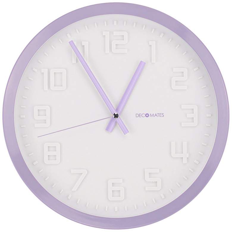 Image 1 Decomates Violet Rim 8 1/4 inch Wide Silent Wall Clock
