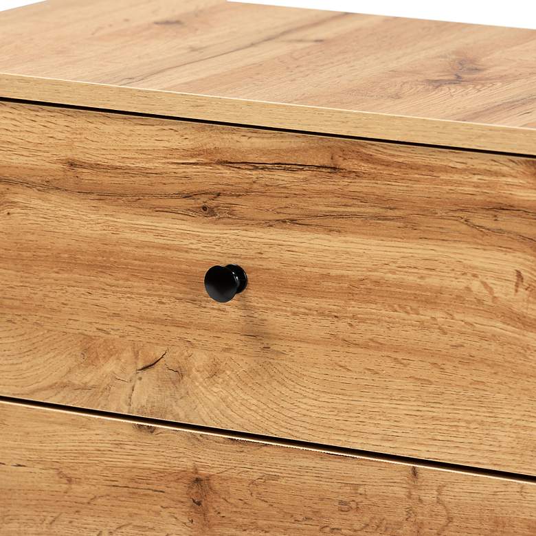 Image 3 Decon 23 1/2" Wide Oak Brown 3-Drawer Storage Chest more views