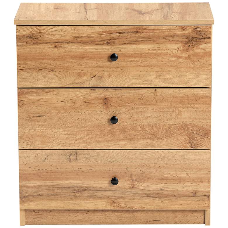 Image 5 Decon 23 1/2 inch Wide Oak Brown 3-Drawer Storage Chest more views