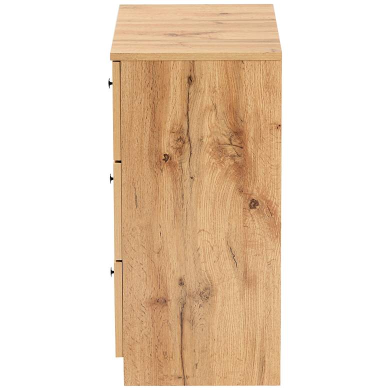Image 6 Decon 23 1/2" Wide Oak Brown 3-Drawer Storage Chest more views