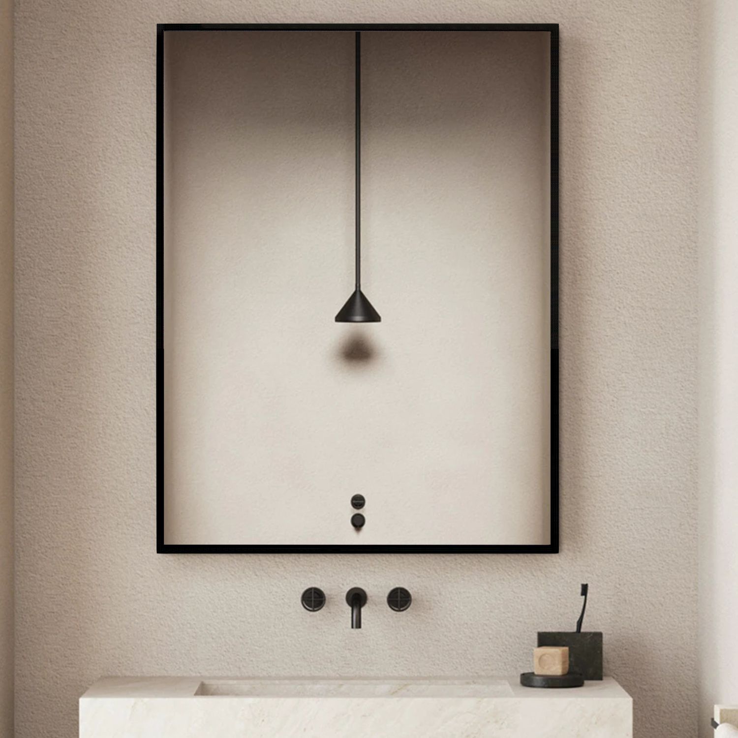 Image 6 Decor Wonderland 30" x 39.5" Venta XL Black Framed  Wall Vanity M more views