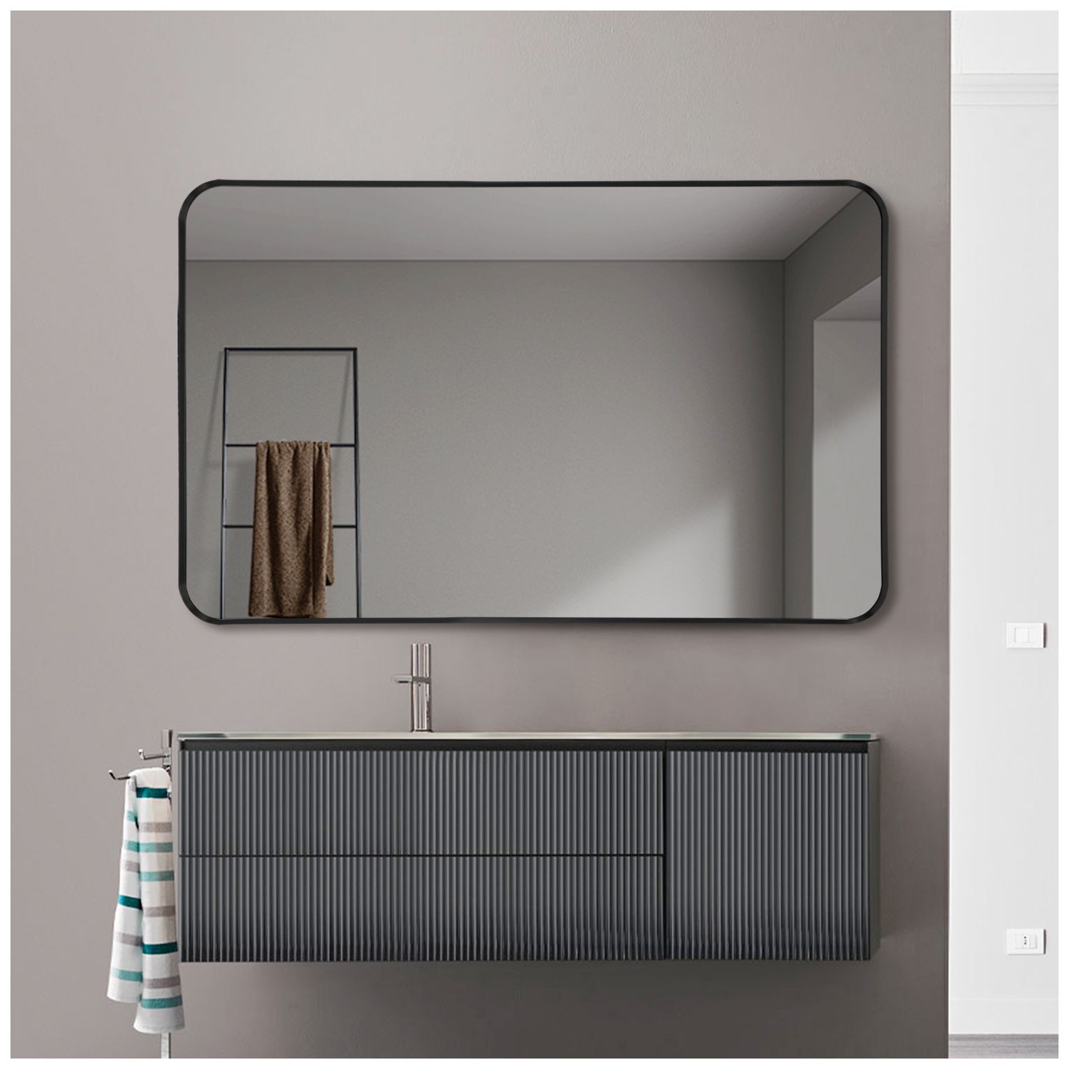 Image 4 Decor Wonderland Geneva 23.6" x 31.5" Black Framed Wall Bathroom  more views