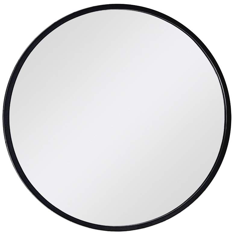 Image 1 Decor Wonderland Jesse Black Framed Round 23.6" Wall Mirror