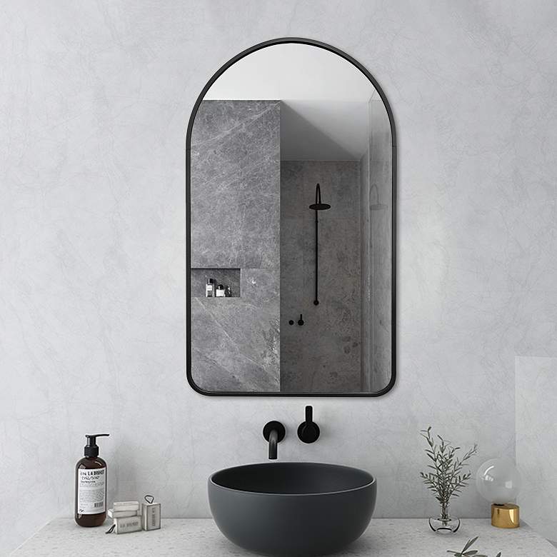 Image 5 Decor Wonderland Rita 19.6" x 39.5" Black Metal Framed Oval Wal more views