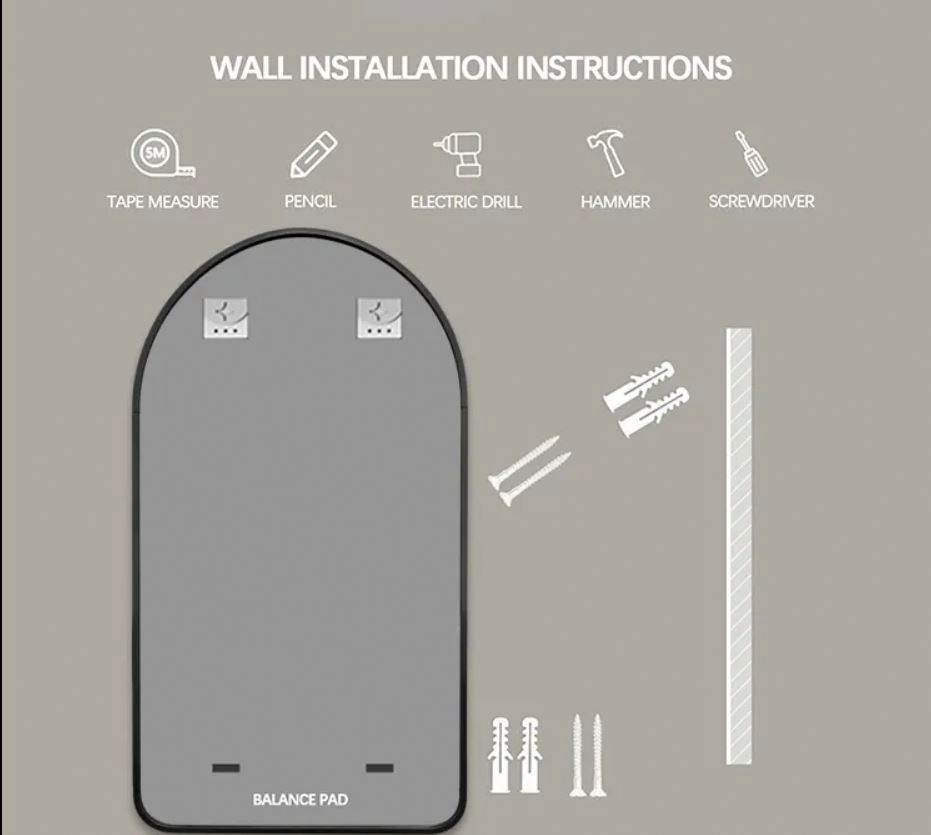 Decor Wonderland  Rita 19.6"  x 39.5" Black Metal Framed Oval Wal