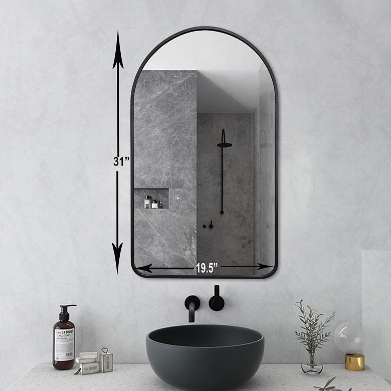 Image 6 Decor Wonderland Rita 20" x 32" Black Metal Framed Oval Bathroom more views