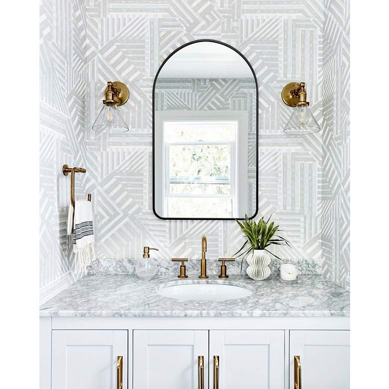 Image 7 Decor Wonderland Rita 20" x 32" Black Metal Framed Oval Bathroom more views