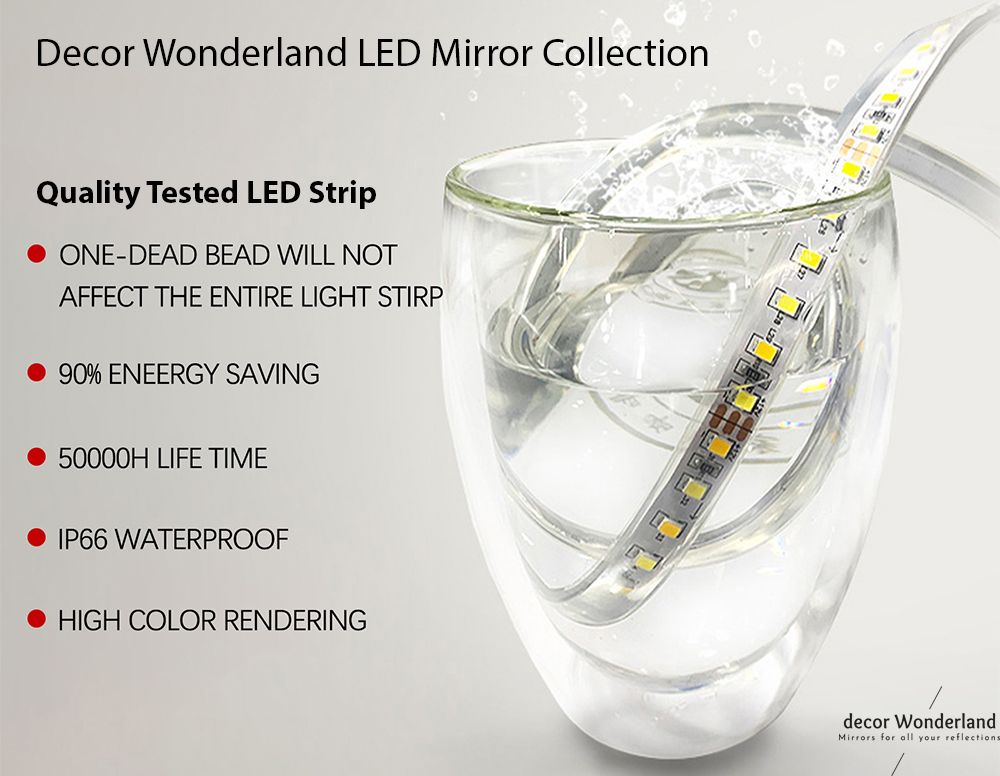 Image 6 Decor Wonderland  Rita 23.6" x 39.5" Arch Top LED Frameless Vanit more views