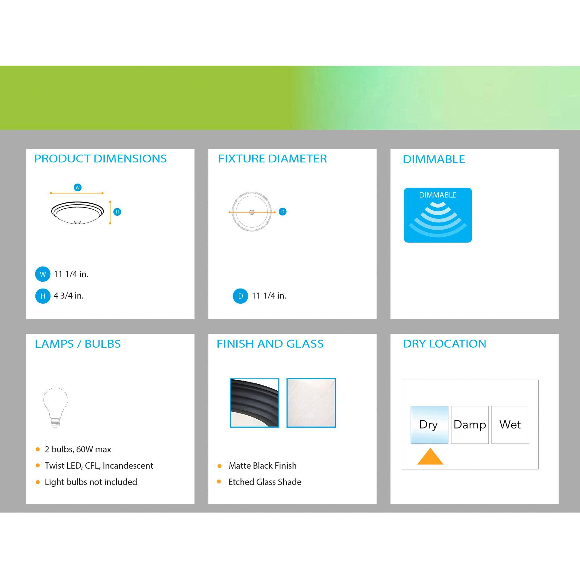 Image 5 Decorative 2 Light Small Flushmount more views