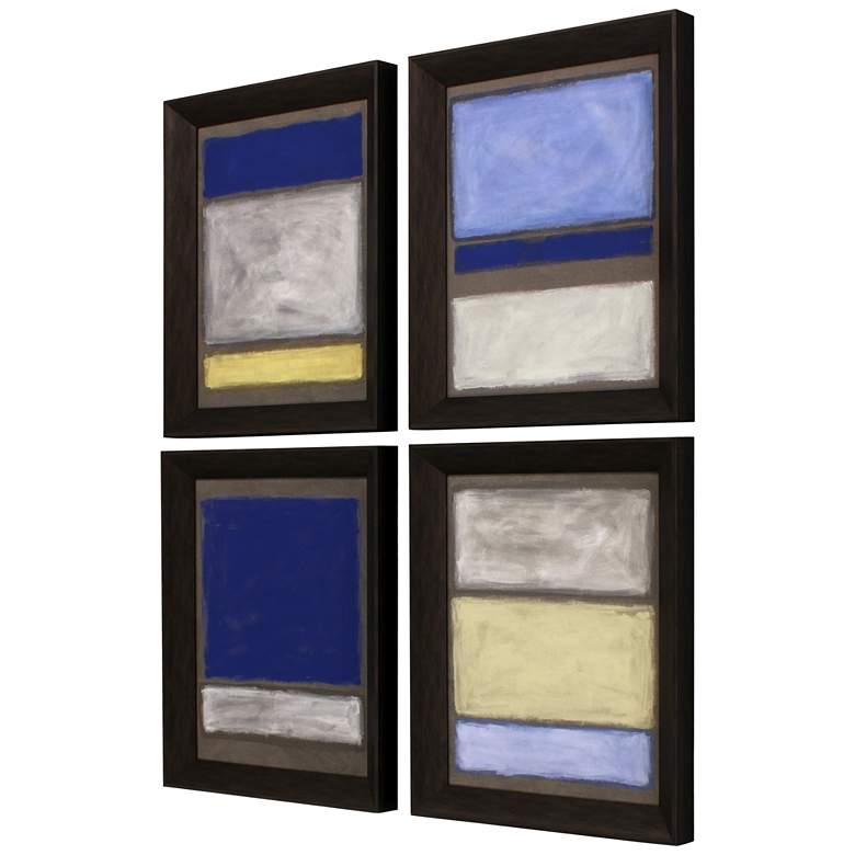 Image 5 Decorative Blocks 24 inchH 4-Piece Giclee Framed Wall Art Set more views
