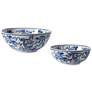 Decorative Blue &#38; White Ceramic Bowls - Set of 2