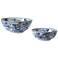 Decorative Blue & White Ceramic Bowls - Set of 2