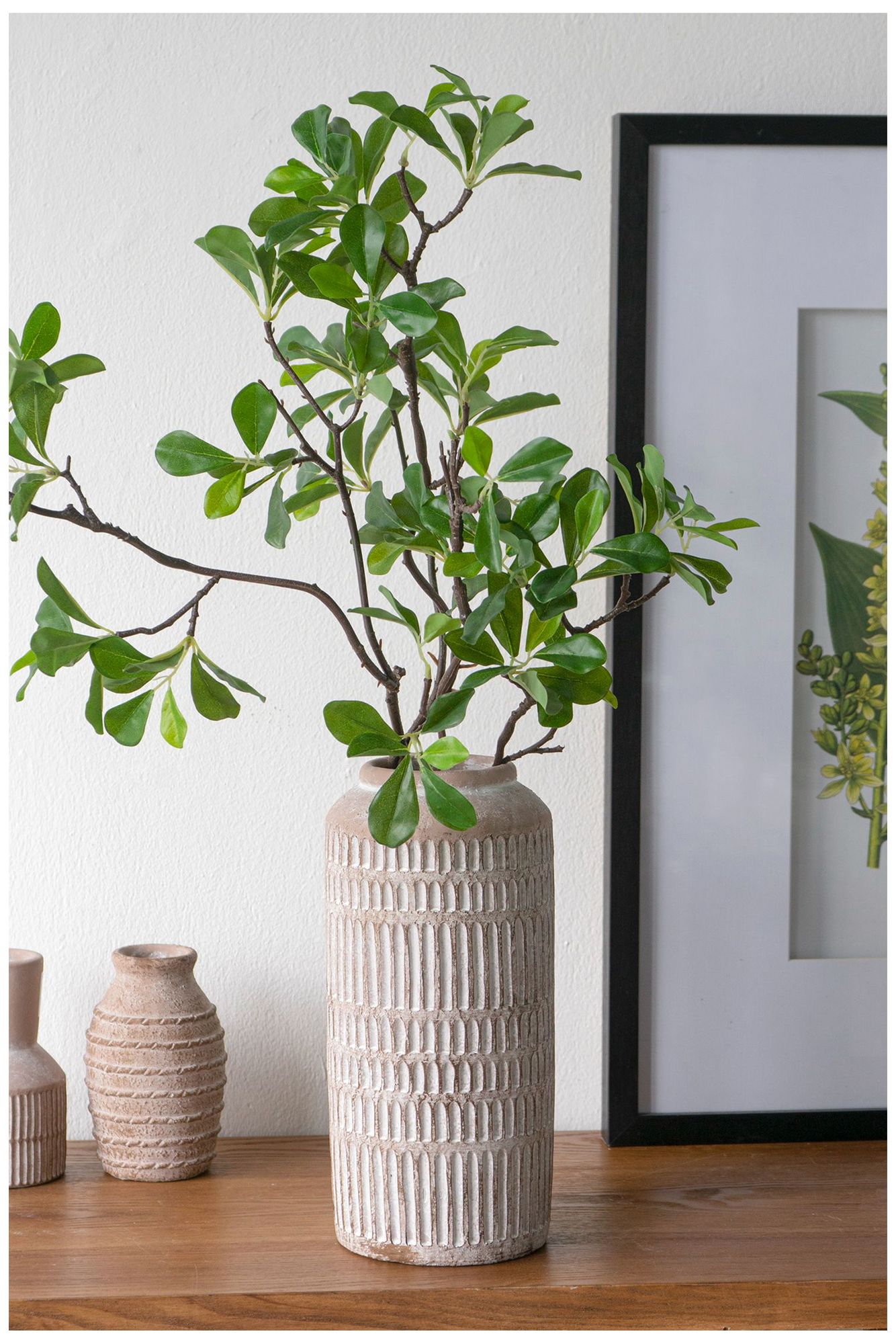 Image 6 Decorative Brown Sand and Cement Vase with Earthy Ribbed Texture - Brown more views