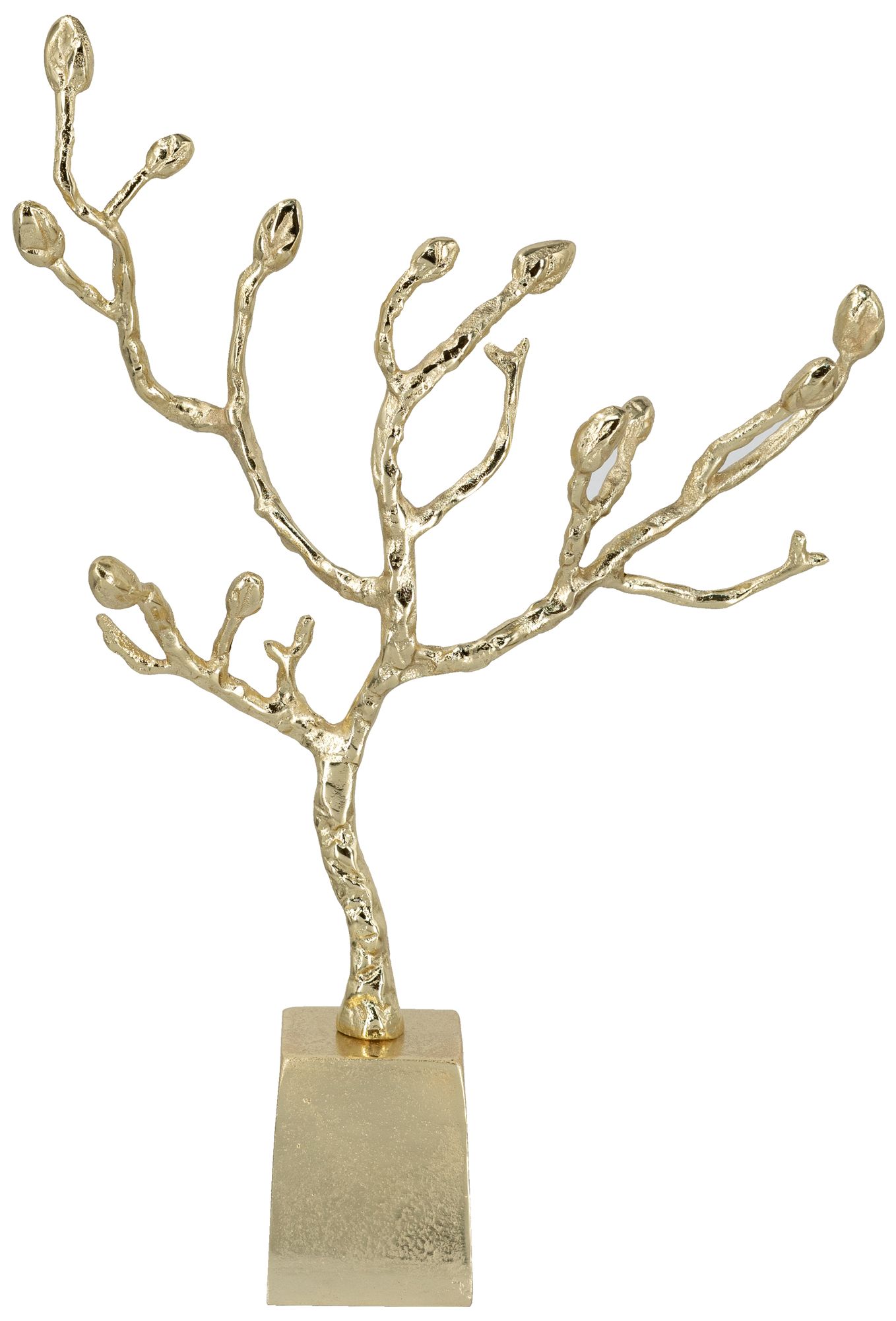 Image 2 Decorative Cast Aluminum Tree Sculpture with Gold Finish - Gold