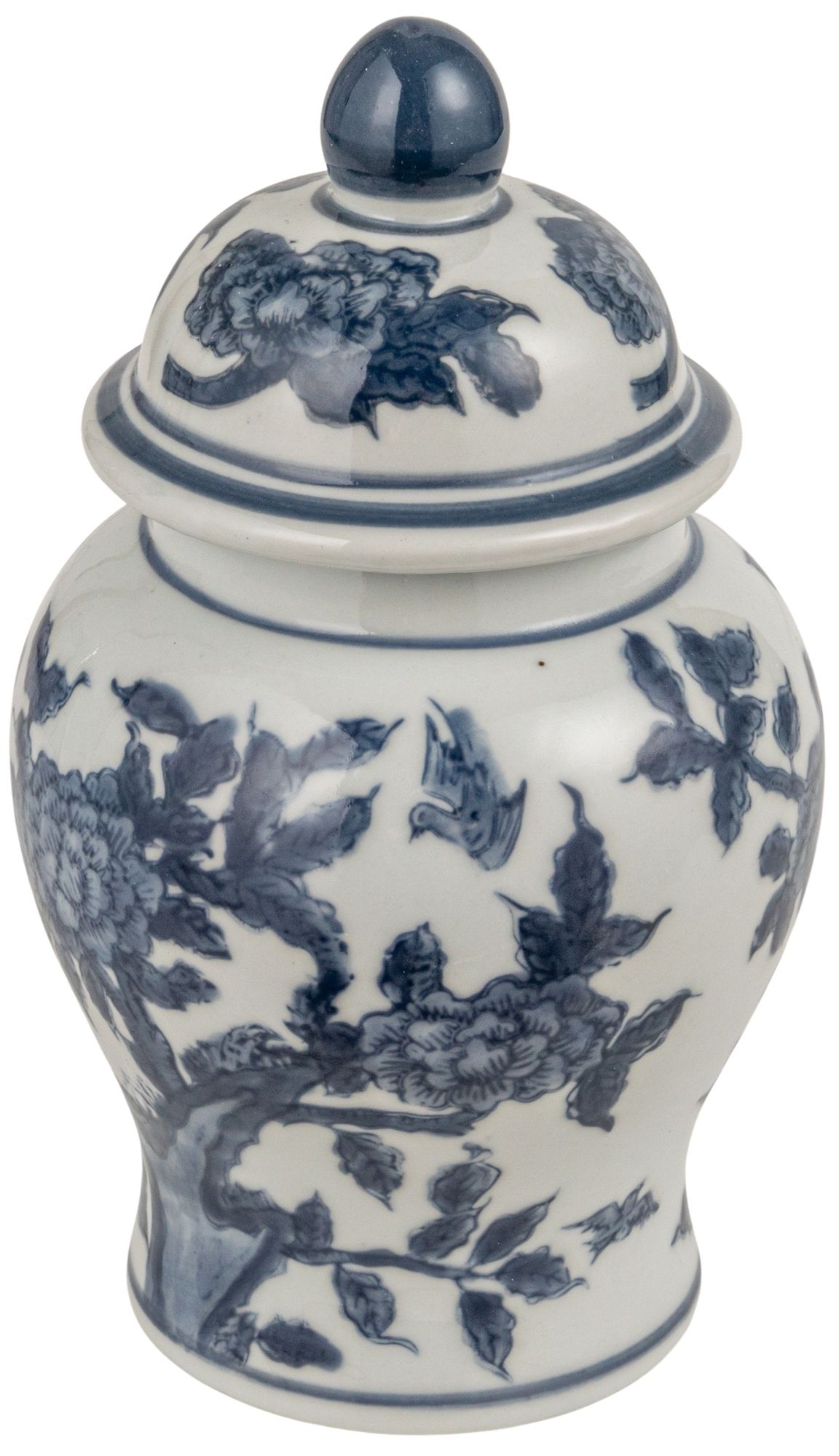 Image 2 Decorative Ceramic Ginger Jar with Domed Lid, Blue & White more views