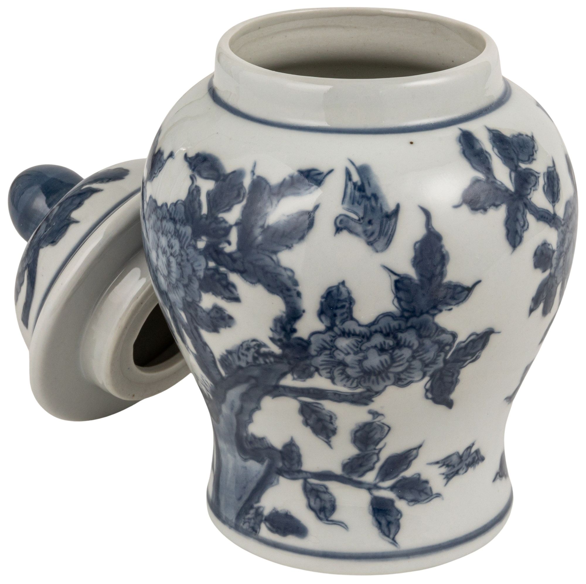 Image 6 Decorative Ceramic Ginger Jar with Domed Lid, Blue & White more views