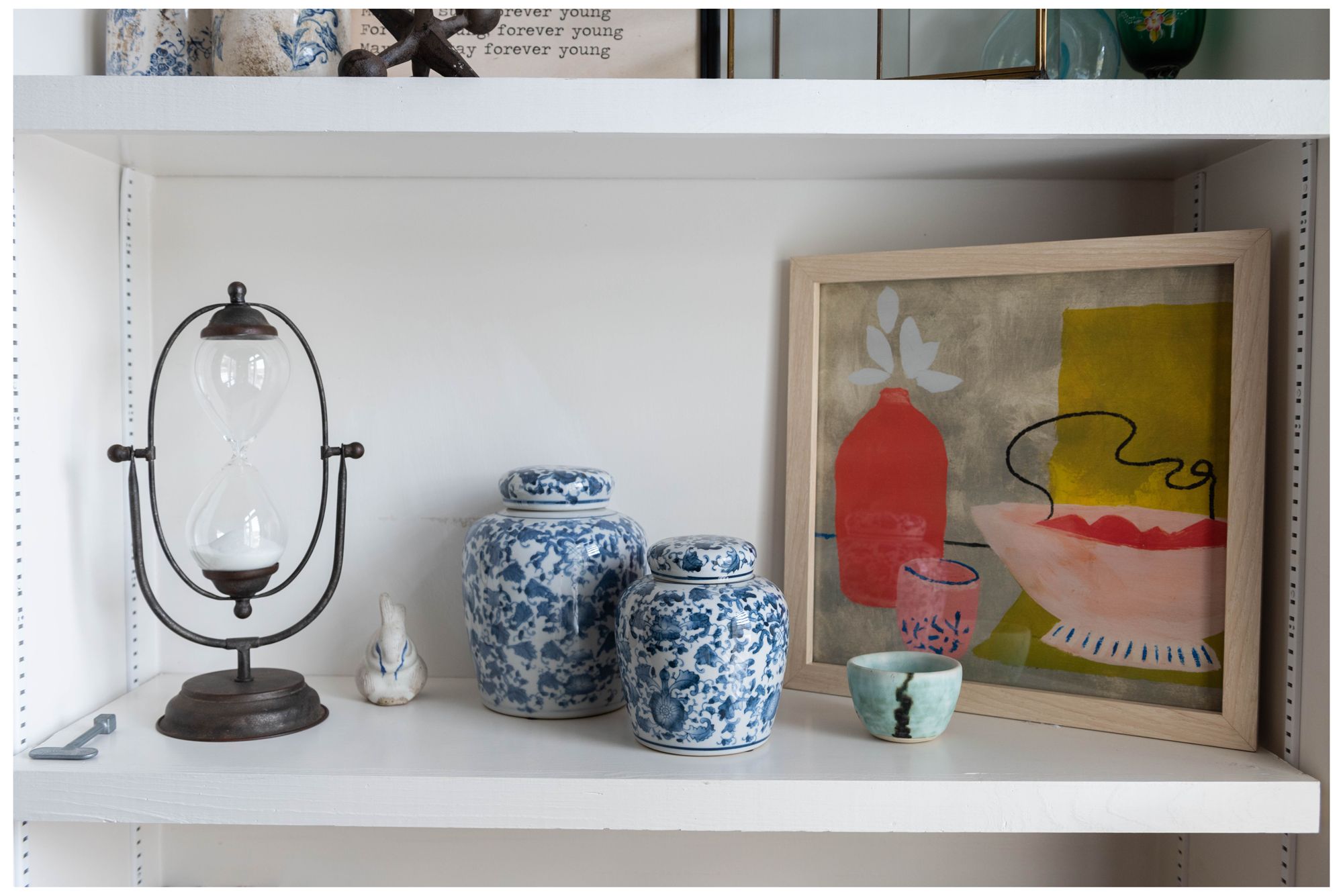 Thumbnail2 of Decorative Ceramic Ginger Jar with Lid for Spaces, Blue and White more views