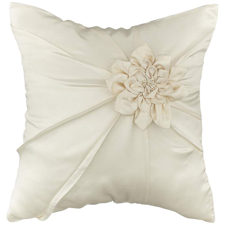 Image 1 Decorative Cream Dahlia 16 inch Square Throw Pillow
